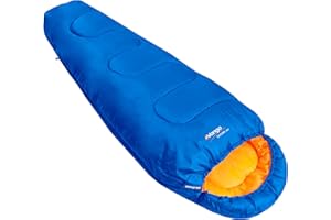 Vango Saturn Kids' Sleeping Bag, Atlantic Blue - Size 170 x 70 cm [Amazon Exclusive], Mummy Shaped for Boys or Girls, 2 Season Summer Camping, Garden, Indoors, Washable