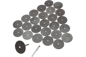 POWERFUL TOOLS Disco de corte de 32 mm con mandril para herramienta giratoria Dremel (25 piezas)