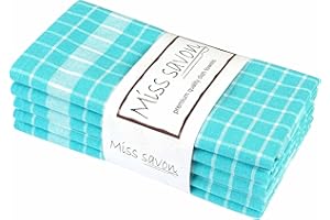 MISS SAVON Strofinacci Cucina Set di 5 Canovacci Cucina Cotone 100% Stracci Cucina Set Strofinacci Cucina Turchese di Alta qualità (Turchese, Set da 5)