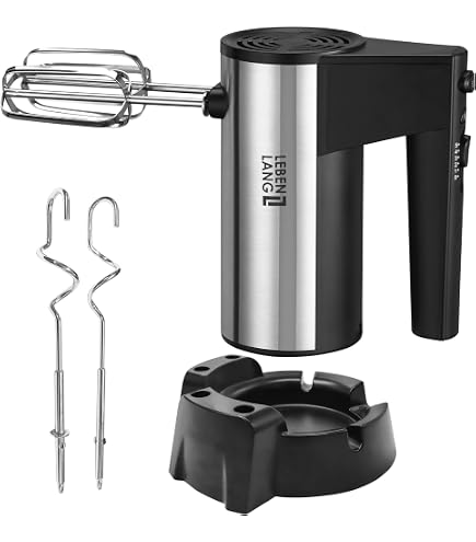 Batteur électrique à Main 7 Vitesses - Avec 2 Fouets Et 2 Crochets Pétrisseurs En Inox - 13