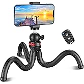 CIRYCASE Flexibler Handy Stativ, Mini Selfie Stick Stativ für Smartphone mit Kabelloser Fernbedienung, 360° Drehbar Tragbarer