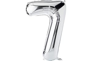 Unique Party 53827 - 34" Giant Silver Foil Number 7 Balloon