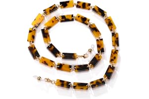 kkjoy Chaîne de Lunettes avec Carrés Colorés en Acrylique Lanières Cordon de Retenue à Lunettes de Soleil pour Vacances Plage Femme Homme