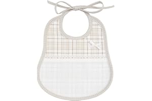 FILET - Bavaglino in Spugna Colorata, Realizzato Interamente a Mano con Tasca in Tela Aida da Ricamare, Ideale per i Neonati e Prima Infanzia, 100% Made in Italy