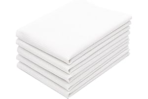 ZOLLNER 5 strofinacci da cucina - cotone - 50x75 cm - canovacci morbidi e di lunga durata - lavabili a 95°C - bianchi - qualità gastronomica - certificato OEKO TEX (R)