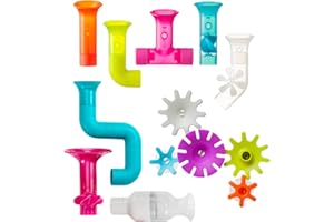 Boon Pipes Cogs Tubes Baby Bath Toy Bundle Bath Accessories for Babies and Toddlers Multicoloured Toddler Bath Toys for Boys and Girls Suitable for 1, 2, 3 & 4 Year Olds, Multi-Colour
