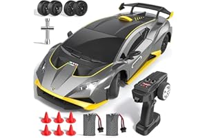 Lamborghini RC Drift Auto, 1:18 4WD High Speed RC Drift Auto mit Vollproportionale Drosselklappe Und LED Leuchten, 35 KM/H Rennen, Rennen Spielzeug Geschenke für Jungen ab 6 7 8 9 10 11 12+ Jahre