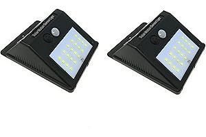 TEMPO DI SALDI 2 Scheinwerfer mit 20 LEDs mit Solarpanel und Bewegungsmelder, Dämmerungsstrahler