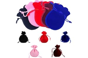 XCSJ 20Pcs Pochettes à Bijoux En Velours Avec Cordon Sac à Bijoux En Velours Emballage Bijoux Pochette Velours Bijoux Pour Bijoux Cadeau Fête Mariage Faveurs, Portable, Durable, 9 * 7cm (Multicolore)