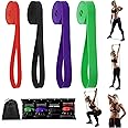 mebiusyhc Pull Up Assistance Bands,Resistance Loop Exercise Bands Set of 4 Monster Heavy Duty Workout Exercise Stretch Fitness Bands for Body,for Resistance Training,Physical Therapy,Home Workouts
