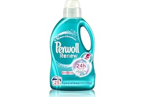 ‎PERWOLL Perwoll Renew Refresh Flüssigwaschmittel (25 Wäschen), Hygiene Waschmittel für Weiß- und Buntwäsche, mit geruchsneutralisierender Formel für intensive Frische
