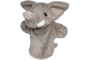 EcoBuddiez Hand Puppet - Eléphant de Deluxebase. Marionnettes à Main en Peluche de l'éléphant pour Les Enfants. Marionnettes animales écologiques pour Les Jeux d'éveil et Les Cadeaux d'enfants.