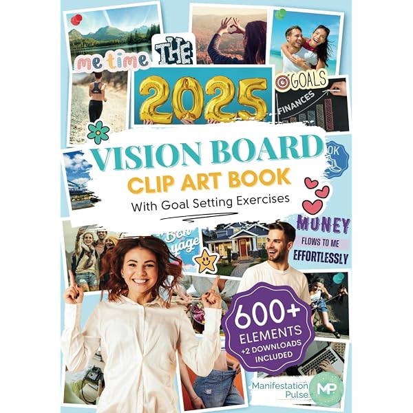 PAGEMORE Vision Board Buch – über 1200 Bilder & Zitate, Collagen-Buch Für Ziele & Träume