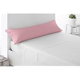 Miracle Home. Pillow Case 100% Brushed Microfibre, Open on Both Sides, Anti-Peeling, 165 x 45 cm, 150 cm Bed, Light Pink