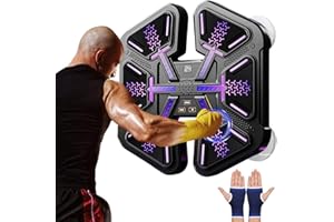 GOMETY Music Boxing Machine, Bluetooth LED Musik Boxmaschine für Erwachsene mit LED-Licht und Boxhandschuhen, 9 Geschwindigkeitsmodi & Zählmodus für Erwachsene und Kinder Bewegung/Stressabbau