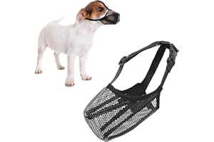 Dog Muzzle, FWLWTWSS Soft Mesh Muzzle Breathable Dog Muzzles for Small Medium Large Dogs, Poisoned Bait Protection Muzzle with Adjustable Straps, Prevent Biting Chewing and Licking (XXS)