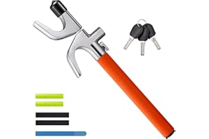 AstroAI Lenkradkralle, Lenkradschloss für Auto, Wegfahrsperre Auto, Einstellbare Diebstahlsicherung mit 3 Schlüsseln für Autos/SUV/LKW Universal