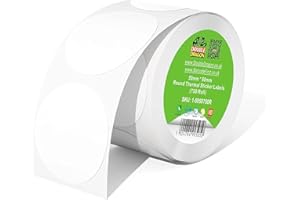 Double Dragon, 750 Etiquetas Redondas Premium con Recubrimiento Térmico Directo, 50mm x 50mm, Autoadhesivas, Compatibles con Zebra, Toshiba, Citizen, Impresoras de Etiquetas Térmicas Directas GK420d