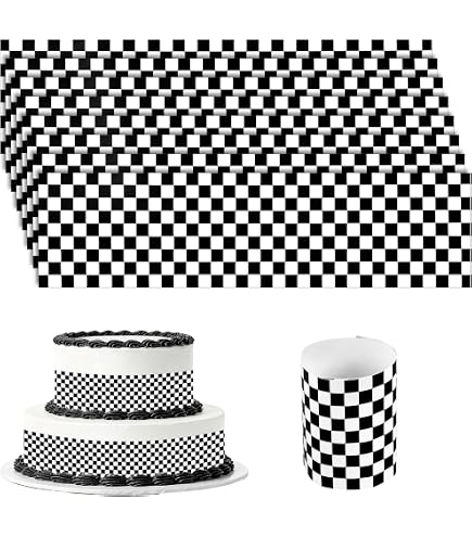 FunBakery Tyre Car Cake Topper – Edible Border Strip Pattern, Birthday Party Decoration, Multicoloured