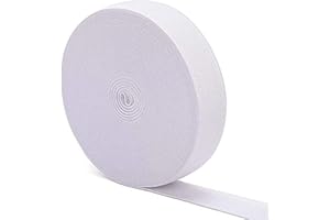 Thick White Elastic Bands for Sewing DENSCO Waistband 25mm 10 Meters 1 inch Wide Roll of Elastic, Dressmaking, Headbands, Trouser, Wig Band and DIY Craft (WHITE-25MM-10M)