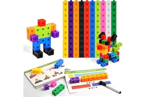 HOTUT Cubos para Juego Matemático,100 Piezas Contando Manipulativos Matemáticas,Manipulativos de Cubos Matemáticos,Aprendizaje de Matemáticas para Edades Tempranas,Niños de 3+ años