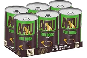 AATU 90/10 Wet Dog Food in a Tin - Lamb (6x400g) - Grain Free Recipe - No Artificial Ingredients - Good for Low Maintenance Feeding
