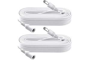 Security-01 Lot de 2 câbles d'extension d'alimentation CC 12 V pour caméra de sécurité CCTV DVR Autonome, rallonge CC 5,5 mm x 2,1 mm, 3 m