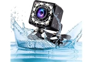 Hikity Wodoszczelna kamera cofania HD z 12 diodami LED, kamera samochodowa 12 V z noktowizorem, szeroki kąt widzenia 170°, kamera cofania + kabel wideo 6 m