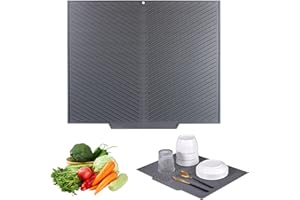 Marjoramy Alfombrilla Escurreplatos De Silicona,Alfombrilla para Secar Platos, Alfombrilla Fregadero Cocina, 50x42cm,Antideslizante, Resistencia A Altas Temperaturas,para Cocina, Mesa