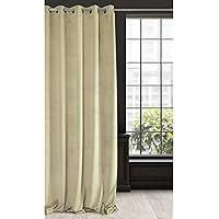 Eurofirany Vorhang Velvet Beige Samt 1 Stk. Weich 10 Ösen Edel Elegant Hochwertig Glamour Schlafzimmer Wohnzimmer Lounge…