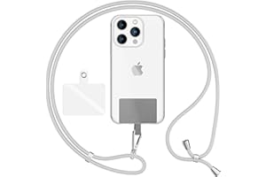 NALIA Lanière Universelle pour Telephone Portable, Cordon Tour De Cou pour Smartphone Etui, Porte Clef Chaine réglable avec Crochet Métallique e Carte, Sangle pour Épaule, Couleur:Gris Clair