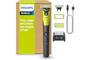 Philips OneBlade 360 Connected Face + Body, Hybrid Electric Beard Trimmer, Shaver and Body Groomer. Incl. 1x 360 Blade, 1x Original Blade (8 Month Supply), 5-in-1 Comb, 1 x Body Kit, Model QP4631/30