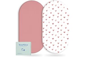 Yoofoss Juego de 2 Sábanas Bajeras Ajustables para Cuna Bebé Protector de Colchón Cubrecolchones Bebe Microfibra Suave y Transpirable 38x77 cm 41x81 cm 40x90 cm para Sabanas Capazo Cubre Colchon