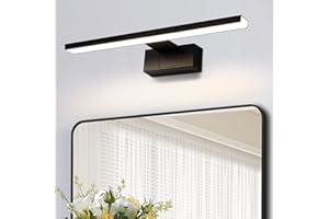 ‎HOMEFIRE Homefire LED Spiegelleuchte Bad 30CM - 6W Spiegellampe Badezimmer Schwarz Badleuchte Wand Wasserdicht IP44 Wandlampe Modern Neutral 4000K Wandleuchte für Keller Küche Badschrank