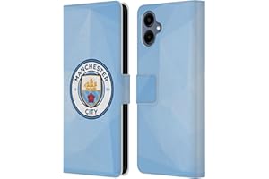 Head Case Designs Officially Licensed Manchester City Man City FC Blue Full Colour Badge Geometric Leather Wallet Case Compatible With Samsung Galaxy A06 4G
