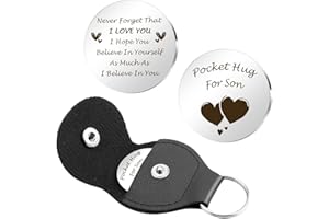 Prrivnix Gifts For Him Birthday Gifts For Her Double Sided Pocket Hug Token with Leather Keepsake Chirstmas Gifts For Dad Gifts For Men Valentines Gifts for Boyfriends