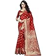 C J Enterprise Women's Kanjivaram Silk Sari Pure Banarasi Soft Silk Sarees With Blouse Piece For Wedding (Pari100-51)