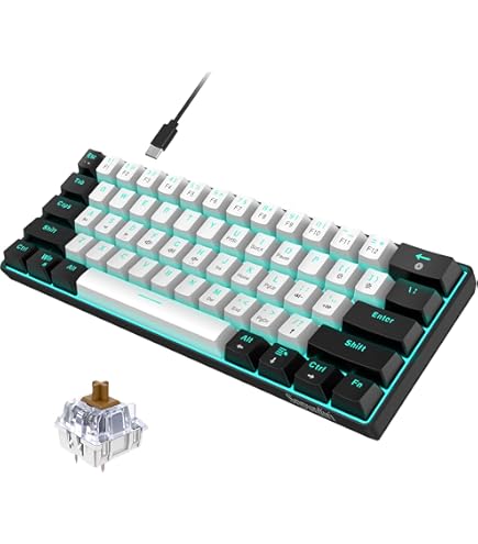 SOLIDEE 60% Mechanisch Gaming Toetsenbord,61 Toetsen met Lineaire