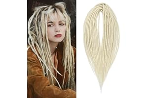 Dsoar 24 Pollici 10 Fili/Confezione Estensioni di Dreadlock Sintetici Sottili 0,6cm Capelli Intrecciati All'Uncinetto Morbidi Dreadlocks A Doppia Estremità Stile Hippie Reggae Hip-Hop