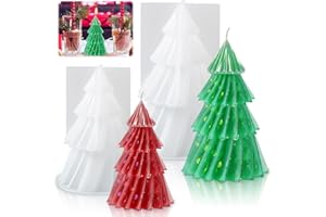 BEIBEIJIA 2 Stück Silikonformen Gießformen Tannenbaum, Silikonform Tannenbaum Weihnachten, 3D Silikonform Weihnachtsbaum, für DIY Seife Kerzenherstellung Handwerk