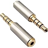 AAOTOKK 3.5mm Headphone Adapter 4-Pole 3.5mm Male to 2.5mm Female Jack Stereo Audio Converter Metal Shell for Headset, Audio