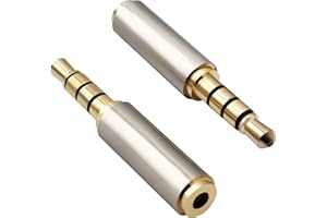 AAOTOKK 3,5 mm Kopfhöreradapter 4 Poliger 3,5 mm Männlich auf 2,5 mm Weiblich Stereo Audiokonverter Metallgehäuse für Headset, Audio Kopfhörer, Mikrofon (2 Stücke-2.5 to 3.5mm F/M)