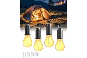 Laddbara Campinglampor med 3 Ljuseffekter - Bärbara Tältlampor för Friluftsliv, Fiske, Nödfall och Hushåll (4-pack, Energikla