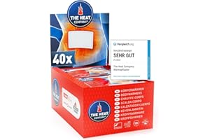 ‎THE HEAT COMPANY THE HEAT COMPANY Bodywärmer - 40 Stück - Wärmepflaster Rücken & Nacken - EXTRA WARM - Körperwärmer - Rückenwärmer - 12 Stunden wohlige Wärme - luftaktiviert - rein natürlich