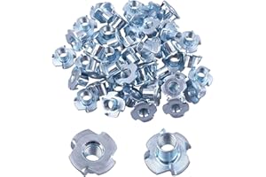 TERF® M4 (4mm) X 6mm Steel 4 - Pronged Tee Nut Four Pronged T Nut Use For Carpenter Woodworking Furniture Craft Rock Climbing Hold DIY and Multi Purpose Use - Pack of 10
