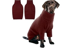 IECOii Hundepullover, Sweater für Kleine Mittelgroße Große Hunde, Warm Rollkragen Pullover, Winter Hundebekleidung für Französische Bulldogge, Labrador, Deutscher Schäferhund