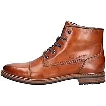 Bugatti Schnürstiefelette Business – Elegante Halbschuhe Aus Leder Mit Reißverschluss In Cognac