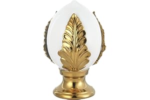 Baroni Home Pumo Pugliese Colorato, Pumo Decorativo in Porcellana Dipinta a Mano, L, Bianco e Oro