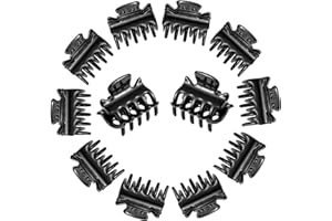 ZEVONDA 12 Stück Kleine Haarspangen - Kunststoff Haarstyling Haarnadeln Klemmen Haarkralle Clips Haarstyling Accessoires für Mädchen und Frauen, Schwarz