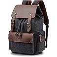 FUR JADEN Eco Friendly Travel Laptop Backpack Made of Water Resistant Sustainable Canvas and Vegan Leather for Men and Women for Travel Hiking Work